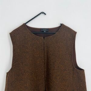 Cos Wool Mix Blend Sleeveless Vest Dress With Pockets In Brown